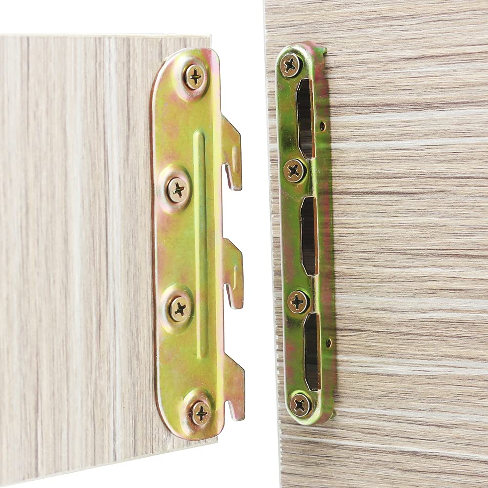 Serplex® 2 Sets Bed Rail Brackets, 5 inch Heavy Duty Metal Bed Panel Mounting Hardware Brackets Screw Fixed Bed Panel Frame Connectors, with 16Pcs Screws Serplex® 2 Sets Bed Rail Brackets, 5 inch Heavy Duty Metal Bed Panel Mounting Hardware Brackets Screw Fixed Bed Panel Frame Connectors, with 16Pcs Screws